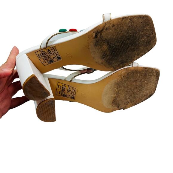 LuLu's Mahly White Multicolor covered buttons High Heel Sandals 7.5 - Picture 11 of 14